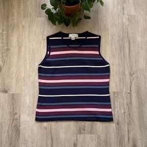 Vintage Striped Sleeveless Top Monica Gellar Aesthetic
